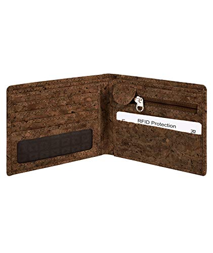 Designer Hudson & James Cork Vegan RFID Blocking Shield Card Holder Wallet for Men Lightweight Made of Eco Friendly Cork