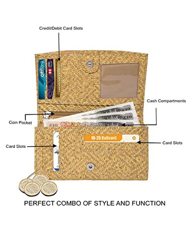 Ladies Cork Vegan RFID Blocking Card Holder Wallet Purse Card Women Wallet