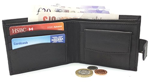 RFID Blocking Designer BUONO PELLE Real Leather Mens Wallet Credit Carder Holder Bifold Purse with Gift Box