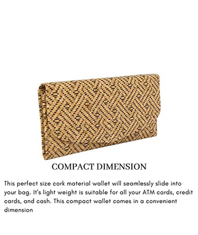 Ladies Cork Vegan RFID Blocking Card Holder Wallet Purse Card Women Wallet