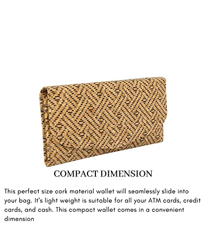 Ladies Cork Vegan RFID Blocking Card Holder Wallet Purse Card Women Wallet