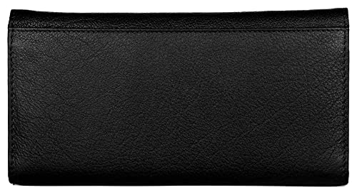 J. Wilson London Ladies RFID Safe Designer Soft Leather Purse Card Women Clutch Wallet with Zip Pocket Gift Boxed