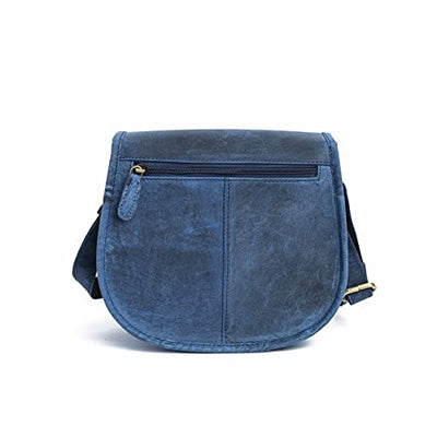 J. Wilson London - Designer Genuine Real Distressed Retro Vintage Hunter Leather Handmade Women Ladies Unisex Flapover Gypsy Festival Travel Crossover Shoulder Bag