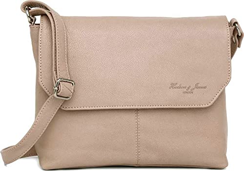 Hudson & James Designer Genuine Leather Women Ladies Travel Satchel Everyday Crossover Cross body Work iPad Shoulder Handbag Bag