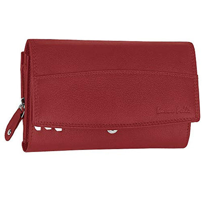 Buono Pelle Ladies Designer Luxury Quality Soft Nappa Leather Purse Card Women Clutch Wallet with Zip Pocket Gift Boxed