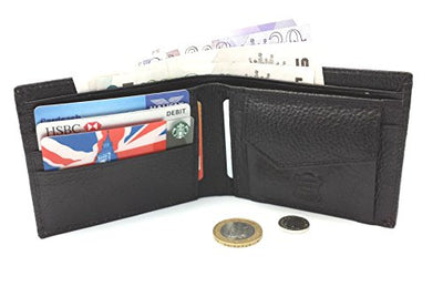 Mens RFID Blocking Designer Quality Real Leather Wallet Credit Card Holder Purse