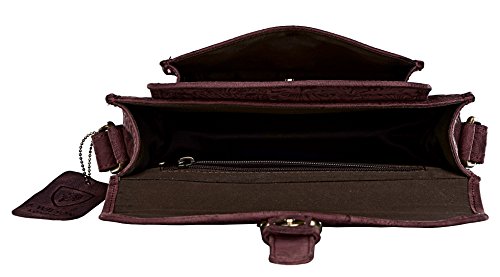 J. Wilson London Messenger Bag Women Leather Flapover 5 Litres