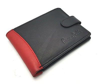 Buono Pelle Mens Bifold Coin Leather Wallet Black