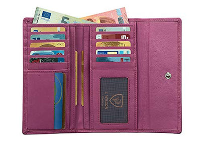 J. Wilson London Ladies RFID Safe Designer Leather Purse Card Women Wallet Zip Pocket Boxed