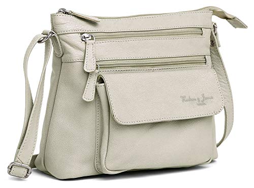 Hudson & James Designer Genuine Leather Women Ladies Travel Satchel Everyday Crossover Cross body Work iPad Shoulder Handbag Bag