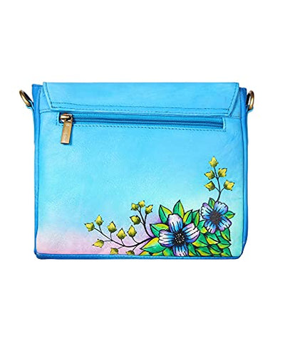 Designer Hand Painted Genuine Real Nappa Leather Handmade Women Ladies Travel Satchel Everyday Crossover Cross body Work Shoulder Handbag Bag