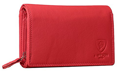 J. Wilson London Ladies Designer RFID Safe Protection Luxury Quality Soft Nappa Leather Purse Multi Credit Card Women Clutch Wallet with Zip Pocket