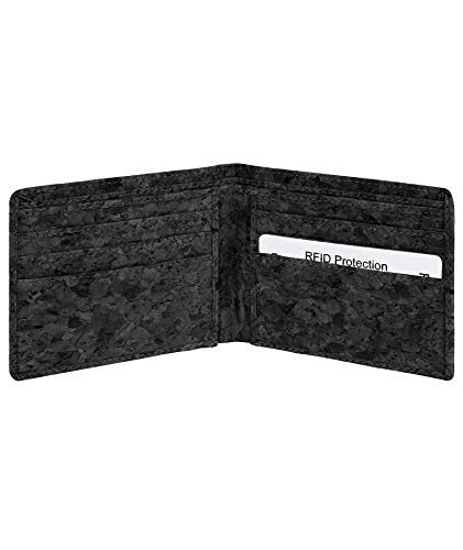 Designer Hudson & James Cork Vegan RFID Blocking Shield Card Holder Wallet for Men Lightweight Made of Eco Friendly Cork