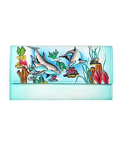 Designer Hand Painted Genuine Real Nappa Leather Handmade Women Ladies Purse Card Women Wallet Zip Pocket