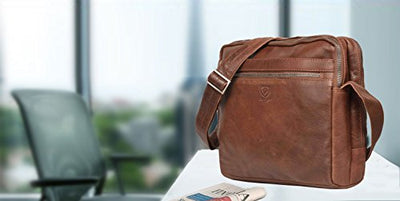 100% Pure Genuine Real Vintage Vegetable Tanned Leather Handmade Mens Womens Leather Flapover Everyday Cross Body Shoulder Work iPad Messenger Bag