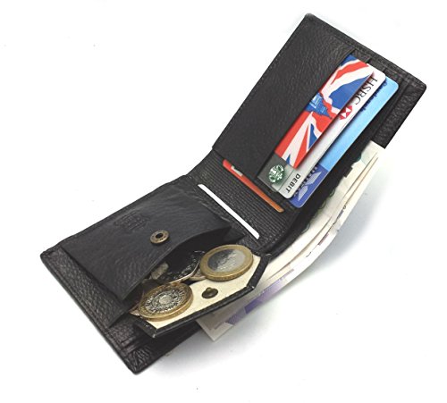 Mens RFID Blocking Designer Quality Real Leather Wallet Credit Card Holder Purse