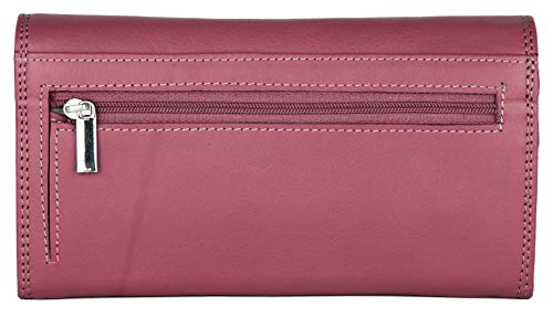 J. Wilson London Ladies Luxury Designer Wallet with Multiple Compartments, Soft Nappa Leather, RFID Protection, Zip Pocket, for Women