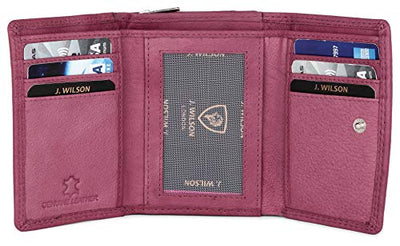 Ladies Rfid Protection Real Leather Purse Card Women Wallet Zip Coin Pocket