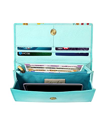 Designer Hand Painted Genuine Real Nappa Leather Handmade Women Ladies Purse Card Women Wallet Zip Pocket