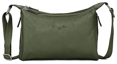 Hudson & James Designer Genuine Leather Women Ladies Travel Satchel Everyday Crossover Cross body Work iPad Shoulder Handbag Bag