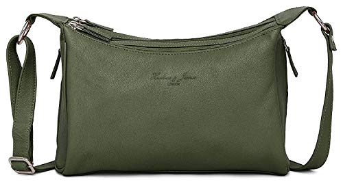 Hudson & James Designer Genuine Leather Women Ladies Travel Satchel Everyday Crossover Cross body Work iPad Shoulder Handbag Bag