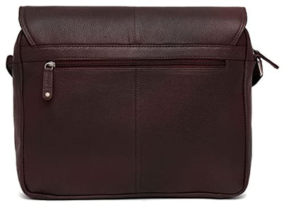 J WILSON London - Designer Genuine Real Leather 15" Laptop Handmade Unisex Crossover Flapover Everyday Crossover Work iPad Shoulder Messenger Briefcase Bag