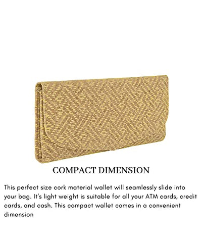 Ladies Cork Vegan RFID Blocking Card Holder Wallet Purse Card Women Wallet