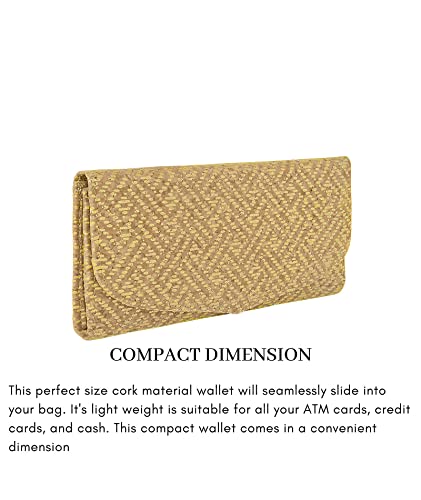 Ladies Cork Vegan RFID Blocking Card Holder Wallet Purse Card Women Wallet