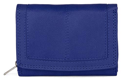 Ladies Rfid Protection Real Leather Purse Card Women Wallet Zip Coin Pocket