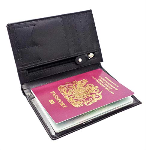 RFID Blocking REAL LEATHER PASSPORT TRAVEL WALLET COVER HOLDER ORGANISER