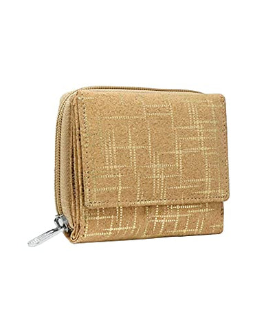 Ladies Designer Hudson & James Cork Vegan RFID Blocking Shield Compact Card Holder Wallet Purse Multi Card Women Clutch Wallet with Phone Pocket