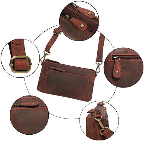 Designer Hudson & James Genuine Real Distressed Retro Small Vintage Hunter Leather Handmade Women Ladies Unisex Travel Satchel Everyday Crossover Shoulder Bag