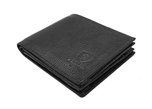 Designer "J Wilson" 5219 Genuine Mens Real Quality Leather Wallet Black Note Coin Purse Box