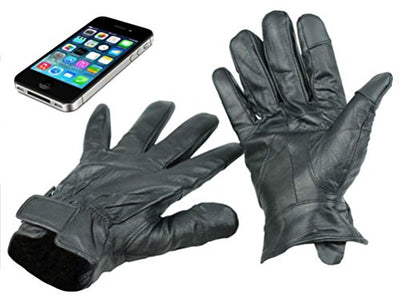 ODS:UK® MENS TOUCH SCREEN REAL LEATHER GLOVES THERMAL LINED BLACK DRIVING WINTER GIFT