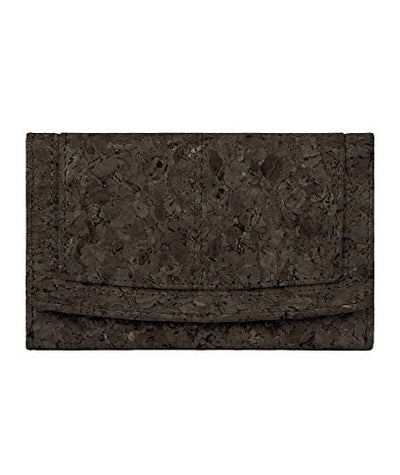 Ladies Designer Hudson & James Cork Vegan RFID Blocking Shield Compact Card Holder Wallet Purse Multi Card Women Clutch Wallet with Zip Pocket