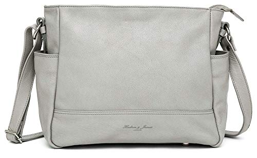 Hudson & James Designer Genuine Leather Women Ladies Travel Satchel Everyday Crossover Cross body Work iPad Shoulder Handbag Bag