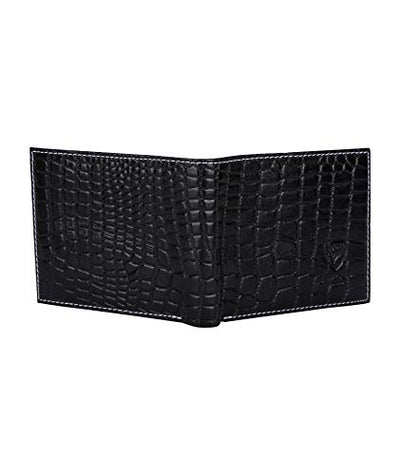 Designer J Wilson Real Genuine Mens Leather Wallet Crocodile Look with Gift Box