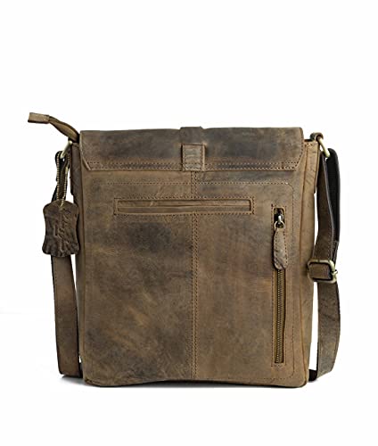 Hudson & James - Leather Designer Genuine Real Napa Handmade Unisex Cross Body Everyday Crossover Work iPad Shoulder Messenger Bag