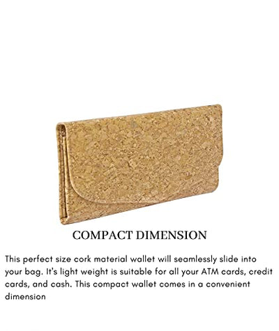 Ladies Cork Vegan RFID Blocking Card Holder Wallet Purse Card Women Wallet