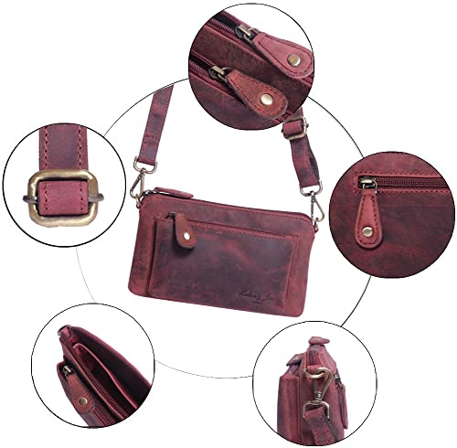 Designer Hudson & James Genuine Real Distressed Retro Small Vintage Hunter Leather Handmade Women Ladies Unisex Travel Satchel Everyday Crossover Shoulder Bag