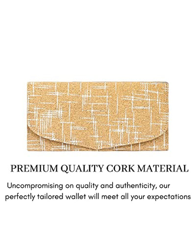 Ladies Cork Vegan RFID Blocking Card Holder Wallet Purse Card Women Wallet