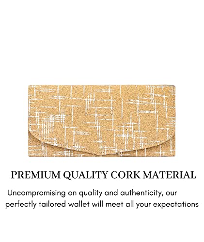 Ladies Cork Vegan RFID Blocking Card Holder Wallet Purse Card Women Wallet