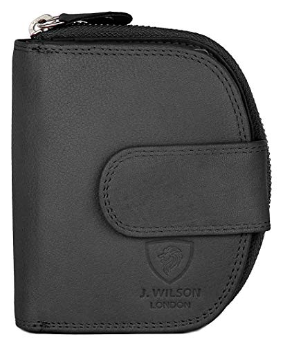 J. Wilson London Ladies RFID Safe Designer Leather Purse Card Women Wallet Zip Pocket Boxed