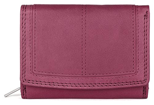 Ladies Rfid Protection Real Leather Purse Card Women Wallet Zip Coin Pocket