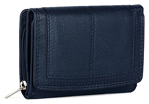 Ladies Rfid Protection Real Leather Purse Card Women Wallet Zip Coin Pocket