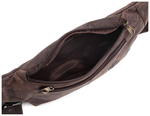 REAL DISTRESSED LEATHER BUM WAIST BAG TRAVEL HOLIDAY MONEY BELT POUCH CHANGE BUMBAG