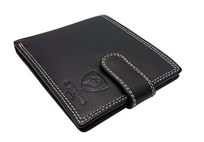 J. Wilson London RFID Blocking Protection Genuine Leather Mens Wallet with Zip Coin Pocket Gift Boxed