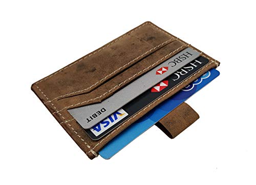 J. Wilson London Designer Mens DISTRSSED Real Hunter Leather Wallet Credit Card Holder Purse