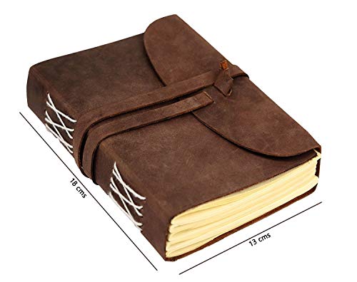 Handmade Writing Notebook - Antique Vintage Leather Bound Daily Notepad Unlined Paper Art Sketchbook Travel Diary Notebooks to Write in Book Gift