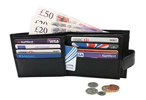 Personalised Daddy in Silver Black Engraved Soft Leather Mens Wallet with Coin Pocket Pouch Gift Boxed